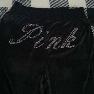 Victoria Secret Y2K PINK Velour Wide Leg Tracksuit Bottoms
